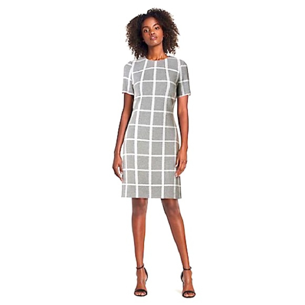TOMMY HILFIGER ESSENTIAL WINDOWPANE SHIFT DRESS | size 4
